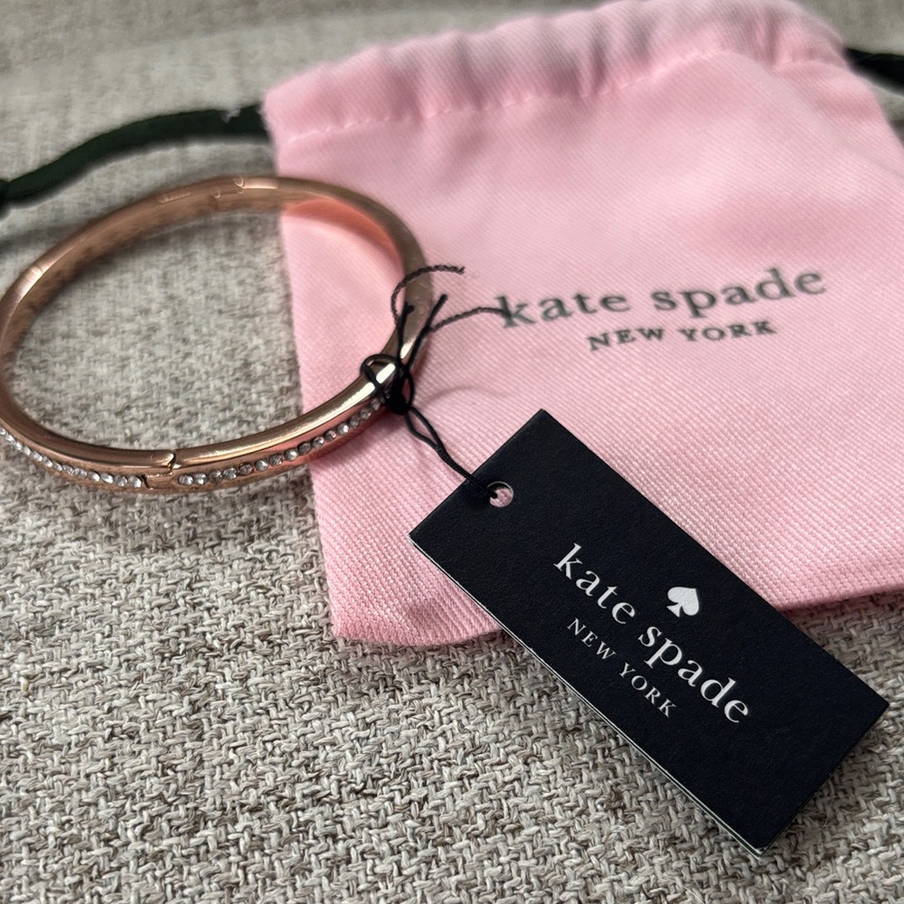 kate spade rose gold crystal accent bangle bracelet - NWT - Includes pink bag